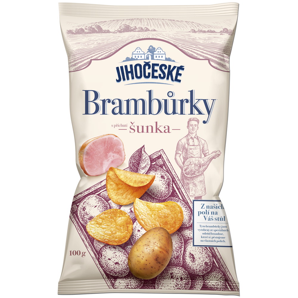 Jihočeské brambůrky - s příchutí šunka